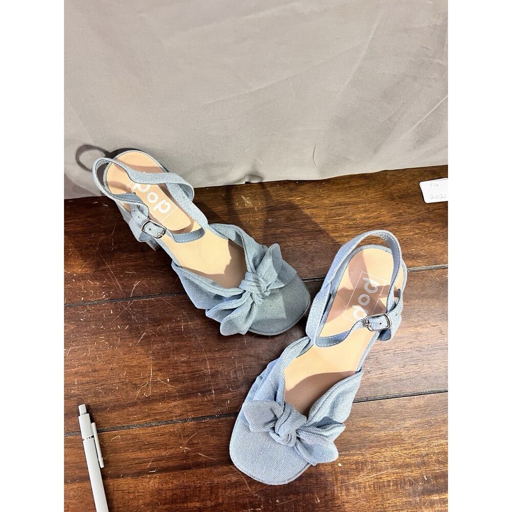 Pop Women's Giving Heeled Sandals in chambray blue Size 8 TG2021 - Picture 2 of 6